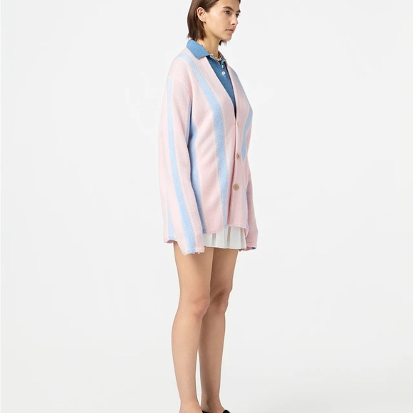 Guest In Residence Baja Everywear 100% Cashmere Cardigan Powder Pink Size S - Picture 11 of 12